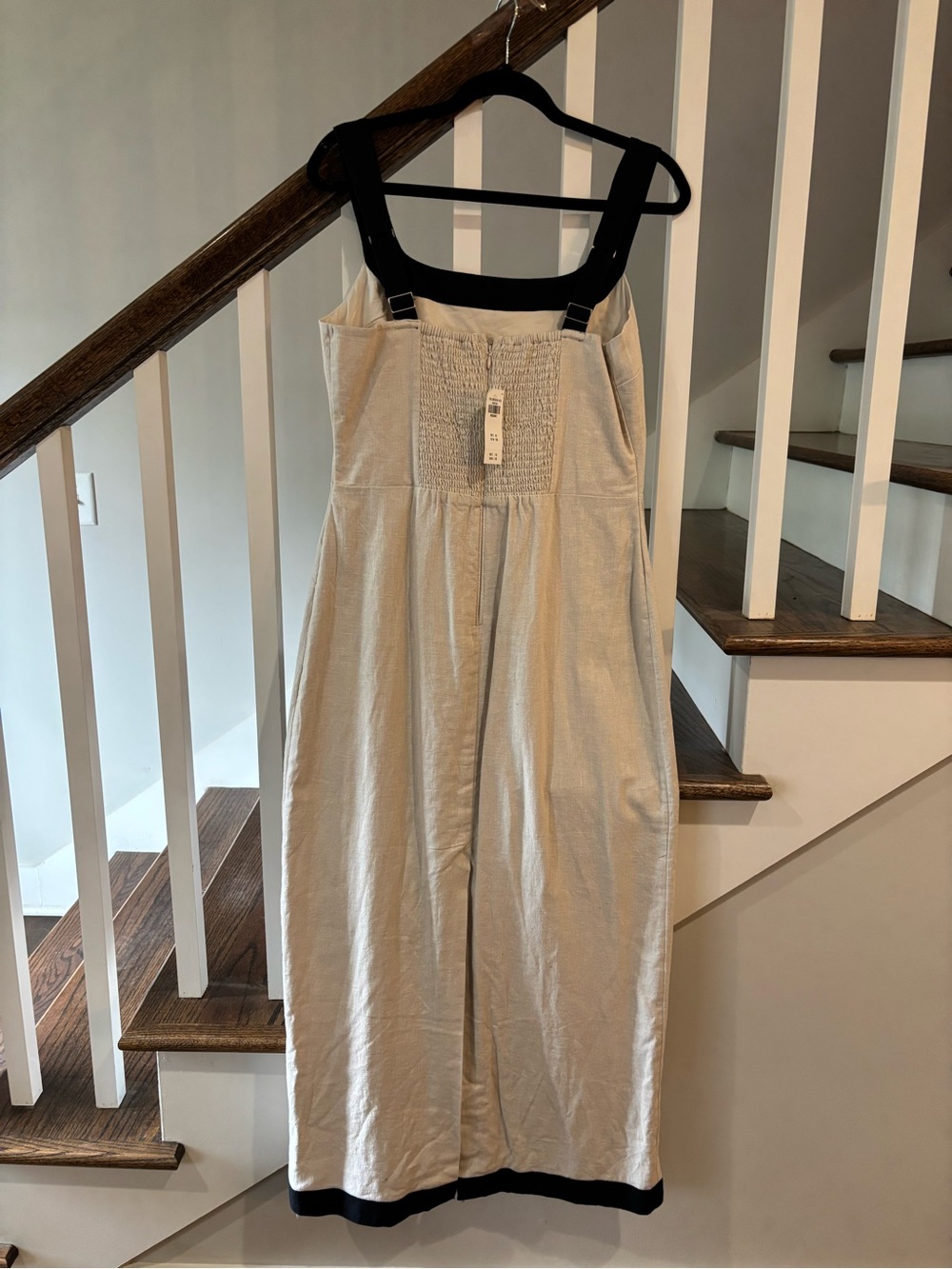 Abercrombie Linen-Blend Square-neck Column Midi Dress - Picture 3 of 4